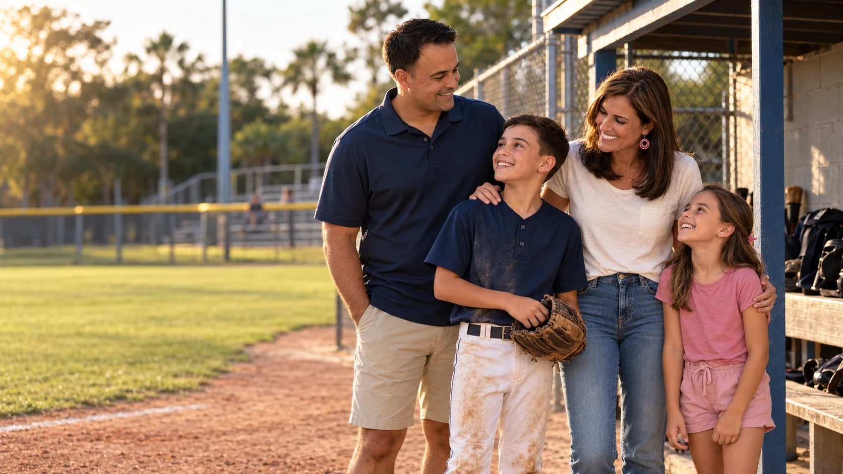 AI-created scene inspired by Michael and his family at the ballfield