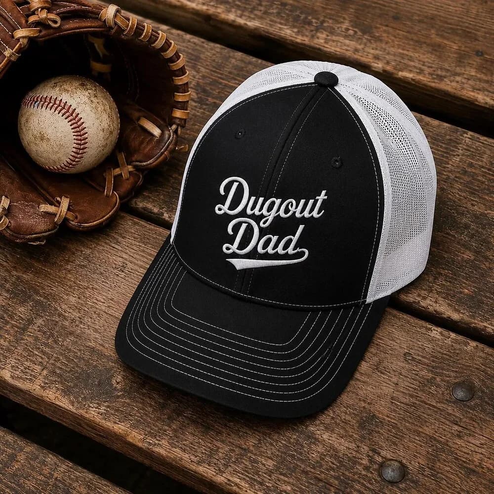 Actual Dugout Dad embroidered Richardson 112 hat from our Etsy shop